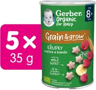 Křupky pro děti GERBER Organic křupky s malinami a banánem 5× 35 g - Křupky pro děti