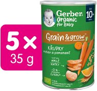 GERBER Organic chrumky s mrkvou a pomarančom  5× 35 g - Chrumky pre deti