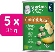 GERBER Organic chrumky banánové 5× 35 g - Chrumky pre deti