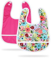 PETIT LULU bib +3m 2 pcs (pink, flowering garden) - Bib