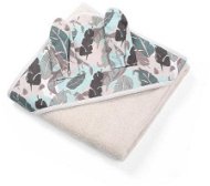 BabyOno Luxury terry towel with hood and rabbit ears 100 × 100 cm, beige/grey - Children's Bath Towel