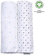 MOTHERHOOD muslin nappies BIO Blue and Black Dots 2 pcs, 85 × 85 cm - Cloth Nappies