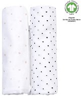 MOTHERHOOD muslin nappies BIO Pink and Black Dots 2 pcs, 85 × 85 cm - Cloth Nappies