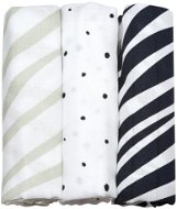 MOTHERHOOD muslin diapers Dark Blue Zebra 3 pcs, 70 × 80 cm - Cloth Nappies