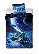 FARO balvnené obliečky vesmírna Loď 140 × 200 cm - Detská posteľná bielizeň