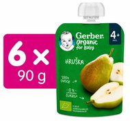 GERBER Organic kapsička hruška 6× 90 g - Meal Pocket