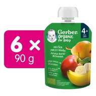 GERBER Organic pear, apple & banana pouch 6× 90g - Meal Pocket