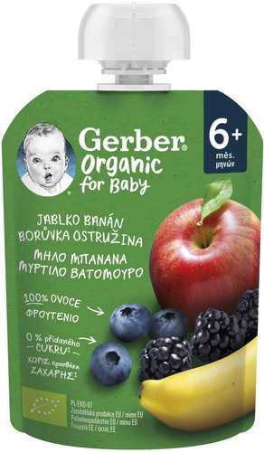 GERBER Organic capsule apple, banana, blueberry and blackberry 90 g - Meal Pocket - Main image