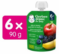 GERBER Organic apple, banana, blueberry and blackberry pouch 6× 90g - Meal Pocket