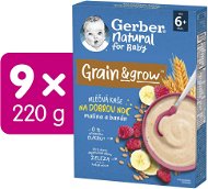 GERBER Natural wheat-oat raspberry and banana porridge 9×220 g - Milk Porridge