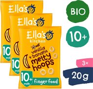 Ella's Kitchen BIO křupavé kroužky s banánem a vanilkou (3× 20 g) - Křupky pro děti
