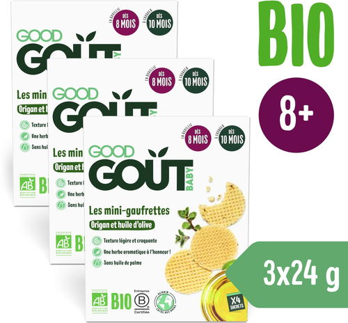 Good Gout BIO wafle s oregánem a olivovým olejem (3× 24 g) - Sušenky pro děti - Hlavní obrázek