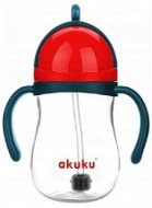 AKUKU magic bottle with straw and weight blue/red, 280 ml - Children's Water Bottle