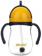 AKUKU magic bottle with straw and weight yellow, 280 ml - Children's Water Bottle