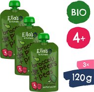 Ella's Kitchen BIO Hruška, hrášek a brokolice (3× 120 g) - Kapsička pro děti