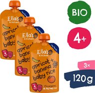 Ella's Kitchen BIO rizs, banán és sárgabarack gyerekeknek (3×120 g) - Tasakos gyümölcspüré