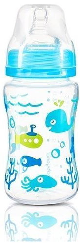 BabyOno Anticolic bottle with wide neck, 240 ml - blue - Baby Bottle - Main image