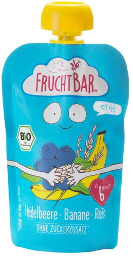 FruchtBar Organic fruit pocket with banana, blueberry and rice 100 g - Meal Pocket - Main image