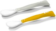 Children's Cutlery BabyOno baby elastic spoons, grey/yellow, 2 pcs - Dětský příbor