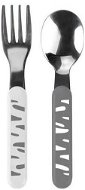 BabyOno stainless steel cutlery, grey/white - Children's Cutlery