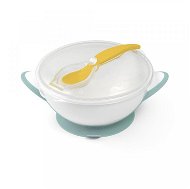 Children's Bowl BabyOno resealable bowl with suction cup and spoon yellow, mint - Dětská miska
