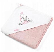 BabyOno hooded towel bamboo 85 x 85 cm, swan, pink - Children's Bath Towel