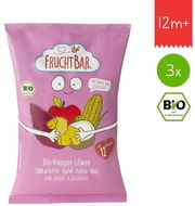 FruchtBar BIO chrumky levíčatá kukurica, kokos, jablka a batáty 3× 30 g - Chrumky pre deti