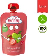 FruchtBar Organic fruit pocket with apple and strawberry 3×100 g - Meal Pocket