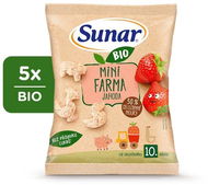 Chrumky pre deti Sunar BIO detské chrumky mini farma jahoda 5× 18 g - Křupky pro děti