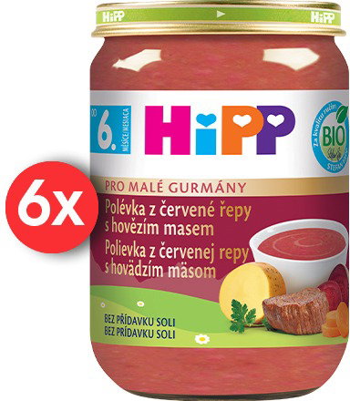 HiPP BIO Little Gourmet Beetroot soup with beef 6× 190 g - Baby Food - Main image