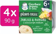 GERBER Organic 100% vegetable dessert apple and pineapple with coconut milk 4×90 g - Baby Food