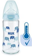 NUK FC+ fľaša sklo s kontrolou teploty 240 ml, modrá - Dojčenská fľaša