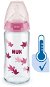 NUK FC+ bottle glass with temperature control 240 ml, pink - Baby Bottle