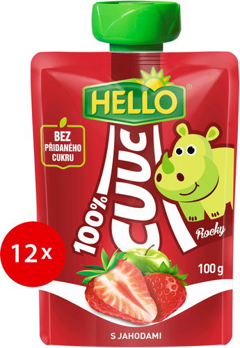 HELLO CUUC 100% ovocná kapsička s jahodami 12× 100 g - Kapsička pro děti - Hlavní obrázek