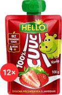 HELLO CUUC 100% fruit capsule with strawberries 12×100 g - Tasakos gyümölcspüré
