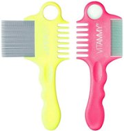 VITAMMY Fino Lice and Nit Comb Set, Yellow/Pink - Lice Comb