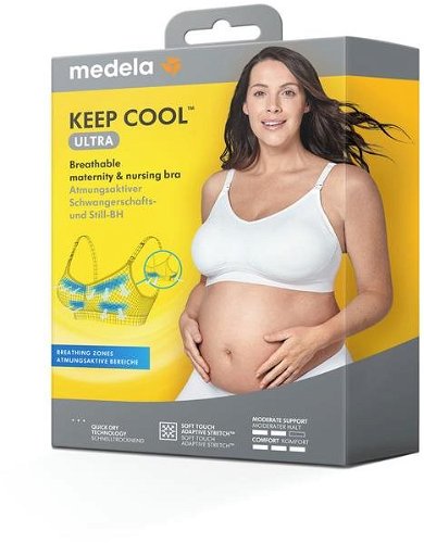 MEDELA Ultra těhotenská a kojicí podprsenka Keep Cool™, bílá M