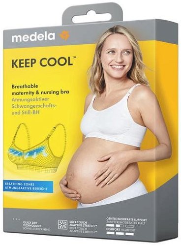 MEDELA těhotenská a kojicí podprsenka Keep Cool™, bílá XL