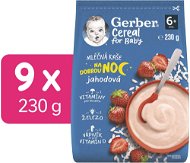 GERBER Cereal mléčná kaše Dobrou noc jahodová 9× 230 g - Milk Porridge