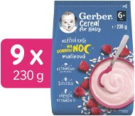 GERBER Cereal mléčná kaše Dobrou noc malinová 9× 230 g - Milk Porridge