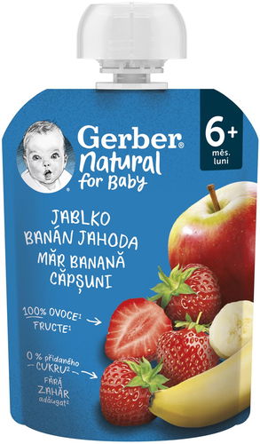 GERBER Natural kapsička jablko, banán a jahoda 90 g - Kapsička pro děti - Hlavní obrázek