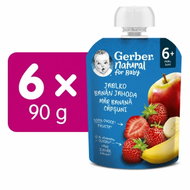 GERBER Natural kapsička jablko, banán a jahoda 6× 90 g - Meal Pocket