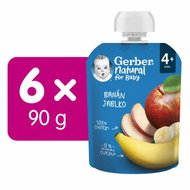 GERBER Natural kapsička banán a jablko 6× 90 g - Meal Pocket