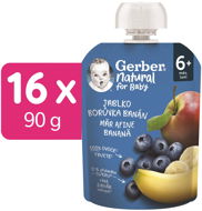 GERBER Natural kapsička jablko, čučoriedka a banán 16× 90 g - Kapsička pre deti