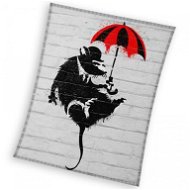 CARBOTEX Gyerek pléd Banksy patkány esernyővel 150×200 cm - Pléd