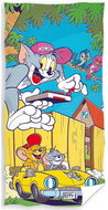 CARBOTEX Tom a Jerry ve žlutém kabrioletu 70×140 cm - Children's Bath Towel
