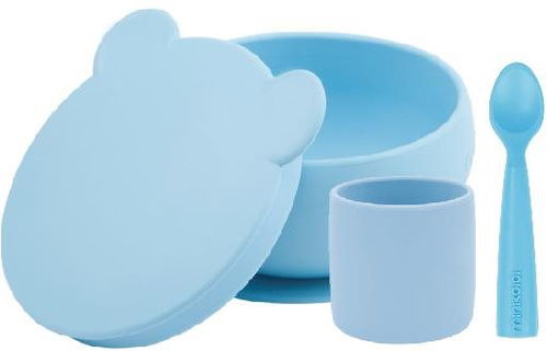 MINIKOIOI set na stolování BLW I, Mineral Blue - Dětská jídelní sada - Hlavní obrázek