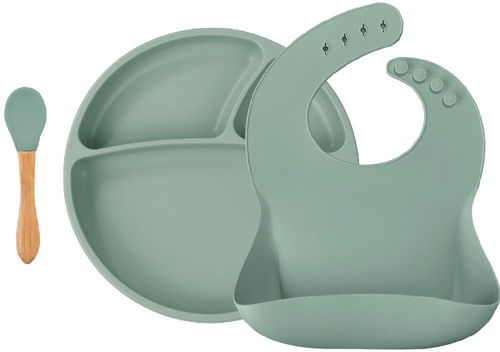 MINIKOIOI set na stolování BLW II, River Green - Dětská jídelní sada - Hlavní obrázek