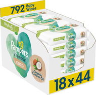 Dětské vlhčené ubrousky PAMPERS Harmonie Coconut Plastic Free 792 (18× 44 ks) - Baby Wet Wipes