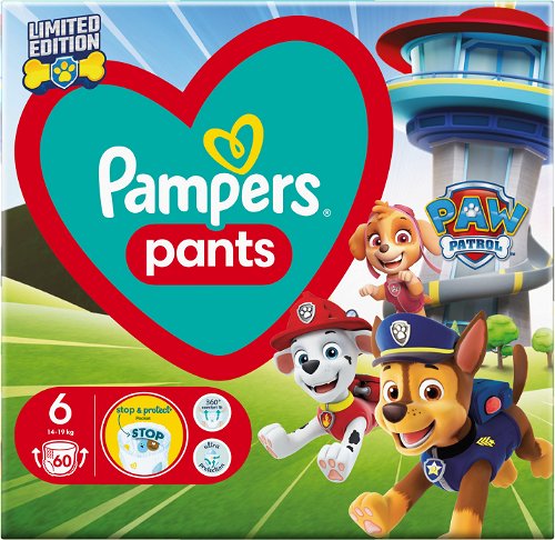 PAMPERS Active Baby Pants Paw Patrol size 6 (60 pcs) from 22.30